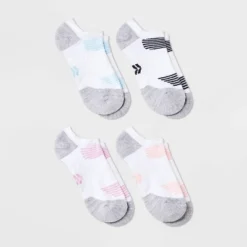 Women's 4pk Cushioned Diamond Accents No Show Athletic Socks - All In Motion™ -All In Motion GUEST 06c95f3d 9464 42d5 b0f3 a03cf6b5f707