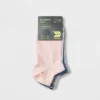Women's Lightweight Mesh Striped L-Band 6pk No Show Athletic Socks - All In Motion™ Pink/Blue/Grey/White 4-10