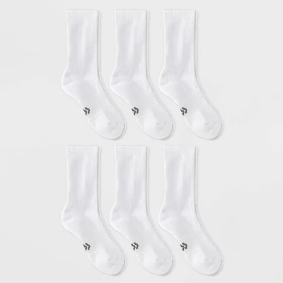 Women's Cushioned Foundation 6pk Athletic Crew Socks - All In Motion™ White 4-10: Recycled Polyester, Arch Support, Zone Cushioning 5 Women's Cushioned Foundation 6pk Athletic Crew Socks - All In Motion™ White 4-10: Recycled Polyester, Arch Support, Zone Cushioning - Image 3