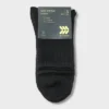 Men's 3pk Quarter Crew Socks - All In Motion™ Black 6-12: Recycled Polyester, Cushioned Heel & Toe