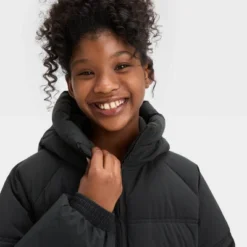 Girls' Solid Puffer Jacket - All In Motion™ -All In Motion GUEST 252c0a59 f687 4643 8afe 2b9e435a784c