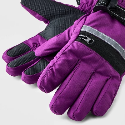 Girls' Ripstop Ski Gloves - All In Motion™ 3 Girls' Ripstop Ski Gloves - All In Motion™