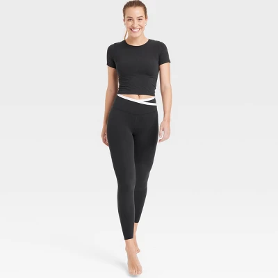 Women's Everyday Soft Cropped Short Sleeve T-Shirt - All In Motion™ 6 Women's Everyday Soft Cropped Short Sleeve T-Shirt - All In Motion™ - Image 4