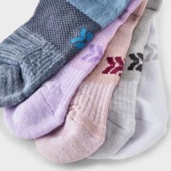 Women's Striped 6+1 Bonus Pack No Show Socks - All In Motion™ White/Blue/Pink 4-10