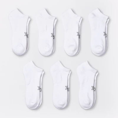Women's Extended Size Cushioned 6+1 Bonus Pack No Show Athletic Socks - All In Motion™ White 5 Women's Extended Size Cushioned 6+1 Bonus Pack No Show Athletic Socks - All In Motion™ White - Image 3