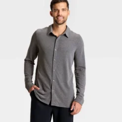 Men's Long Sleeve Knit Commuter Polo Shirt - All In Motion™ -All In Motion GUEST 38e4c389 8875 4e66 8f8a 4af4112197ab
