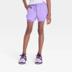 Girls' Double Layered Run Shorts - All In Motion™ -All In Motion GUEST 43e56cdf 7297 48e6 bac3 e9924b1f635b