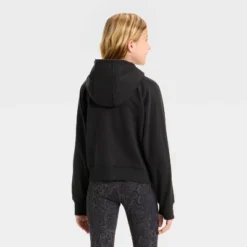 Girls' Active Comfort Full-Zip Hooded Sweatshirt - All In Motion™