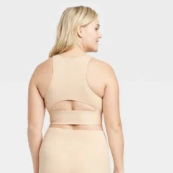 Women's Light Support Brushed Sculpt High-Neck Sports Bra - All In Motion™ -All In Motion GUEST 45cfbdd1 c5c7 4d07 886d 052781d9a700