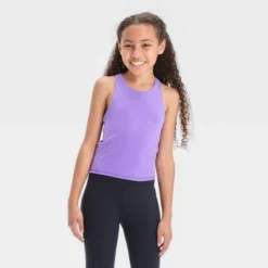 Girls' Printed Cropped Tank Top - All In Motion™ -All In Motion GUEST 48f7996f 5eef 4c5d 8d3c 7b3aeba90594