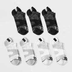 Women's 6+1 Bonus Pack Active Accents Tab No Show Socks - All In Motion™ Black/Gray 4-10 -All In Motion GUEST 4e31794a 7353 4a51 8bdb 0754b5864607