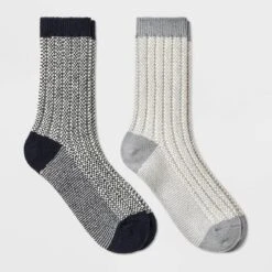 Women's 2pk Lightweight Super Soft Ribbed Checker Crew Socks - All In Motion™ 4-10 -All In Motion GUEST 52529ea8 b0f9 4903 b34d 82c35f543b37