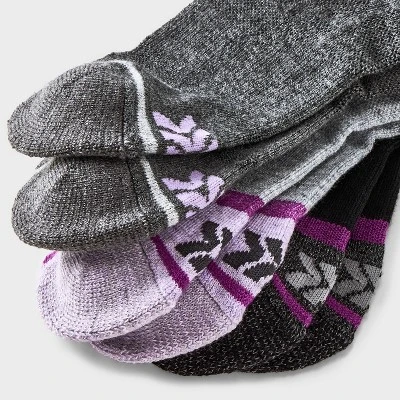 Women's 2pk Midweight Cushioned Wool Blend Double Tab Outdoor No Show Socks - All In Motion™ Gray/Black 4-10 4 Women's 2pk Midweight Cushioned Wool Blend Double Tab Outdoor No Show Socks - All In Motion™ Gray/Black 4-10 - Image 2