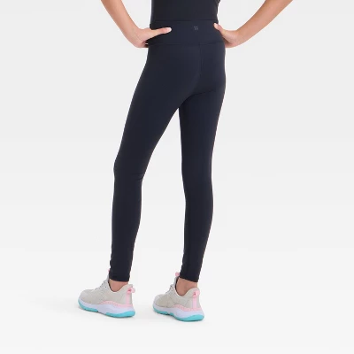 Girls' Everyday Soft Crossover Waistband Leggings - All In Motion™ 3 Girls' Everyday Soft Crossover Waistband Leggings - All In Motion™