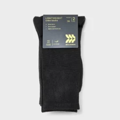 Women's 2pk Lightweight Wool Blend Outdoor Crew Socks - All In Motion™ 4-10