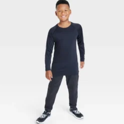 Boys' Long Sleeve Fitted Performance Crewneck T-Shirt - All In Motion™ -All In Motion GUEST 7376c399 c723 41e1 9b33 044dba2c7753