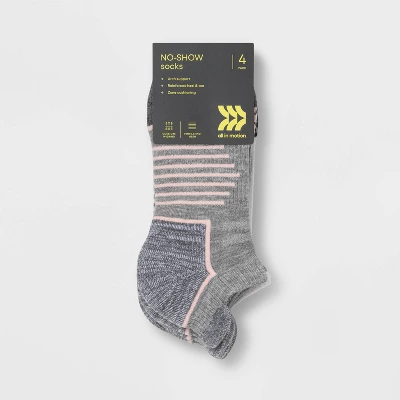 Women's Active Accents Cushioned 4pk No Show Tab Athletic Socks - All In Motion™ 4-10 3 Women's Active Accents Cushioned 4pk No Show Tab Athletic Socks - All In Motion™ 4-10
