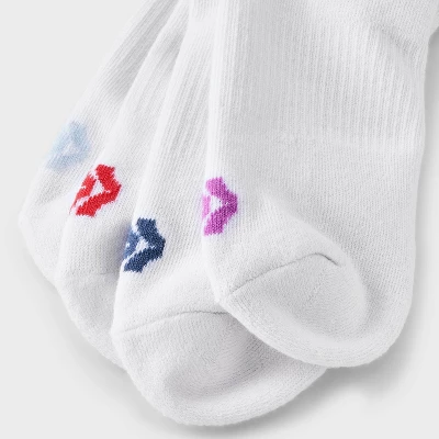 Women's Cushioned Pickleball 4pk Short Crew Socks - All In Motion™ White/Blue/Purple 4-10: Arch Support, Knit 4 Women's Cushioned Pickleball 4pk Short Crew Socks - All In Motion™ White/Blue/Purple 4-10: Arch Support, Knit - Image 2
