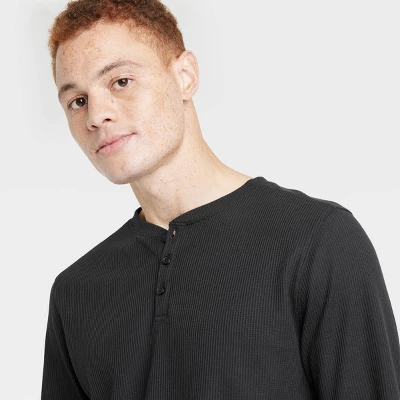 Men's Waffle-Knit Henley Athletic Top - All In Motion™ 3 Men's Waffle-Knit Henley Athletic Top - All In Motion™ - Image 2