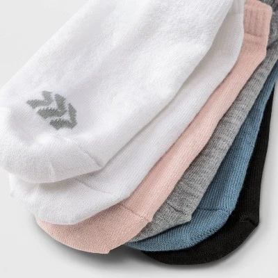 Women's Lightweight Mesh Striped L-Band 6pk No Show Athletic Socks - All In Motion™ Pink/Blue/Grey/White 4-10 4 Women's Lightweight Mesh Striped L-Band 6pk No Show Athletic Socks - All In Motion™ Pink/Blue/Grey/White 4-10 - Image 2