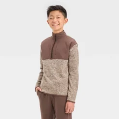Boys' Fleece ¼ Zip Sweater - All In Motion™ -All In Motion GUEST a641a1f5 bc8e 4bf0 81cf 3197af578cb9