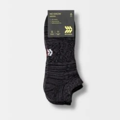 Men's Random Feed No Show Socks 6pk - All In Motion™ Black 6-12