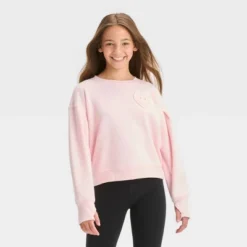 Girls' Fleece Pullover Sweatshirt - All In Motion™ -All In Motion GUEST ae78ab92 147e 44bb 8694 5c162298e008