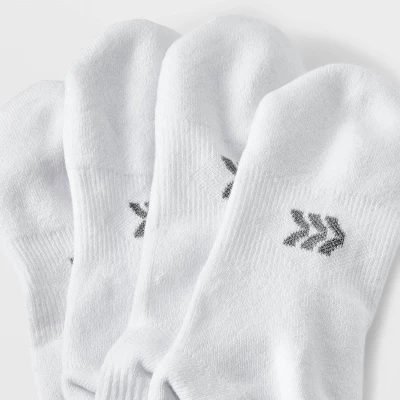 Women's Cushioned Foundation 6pk Athletic Crew Socks - All In Motion™ White 4-10: Recycled Polyester, Arch Support, Zone Cushioning 4 Women's Cushioned Foundation 6pk Athletic Crew Socks - All In Motion™ White 4-10: Recycled Polyester, Arch Support, Zone Cushioning - Image 2
