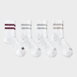 Women's Cushioned Varsity 4pk Short Crew Socks - All In Motion™ -All In Motion GUEST bc727c06 d2f3 4308 be3a ec40cd5a12ff