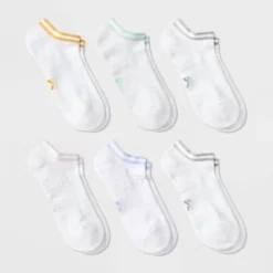 Women's Striped Cushioned 6pk Athletic No Show Socks - All In Motion™ 4-10 -All In Motion GUEST dbe08f1f 5ddf 4288 be04 08725f5b4858