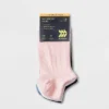 Women's Lightweight Mesh Striped L-Band 6+1 Bonus Pack No Show Athletic Socks - All In Motion™ Pink/Blue/Gray/White 4-10