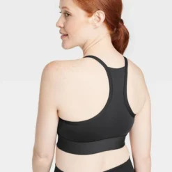 Women's Light Support Brushed Sculpt Halter Midline Sports Bra - All In Motion™ -All In Motion GUEST e4eac838 8af2 4909 9536 4e2098a3615c