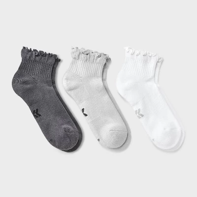 Women's Cushioned Ruffle 3pk Athletic Ankle Socks - All In Motion™ 4-10 10 Women's Cushioned Ruffle 3pk Athletic Ankle Socks - All In Motion™ 4-10 - Image 8