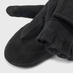 Men's Flip Top Fleece Gloves - All In Motion™ Black