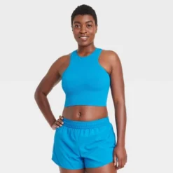 Women's Medium Support Seamless High-Neck Sports Bra - All In Motion™ -All In Motion GUEST efa12a66 995a 4554 bd21 8d6e7304a96a