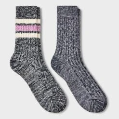 Women's 2pk Lightweight Super Soft Striped Cable Knit Crew Boot Socks - All In Motion™ 4-10 11 Women's 2pk Lightweight Super Soft Striped Cable Knit Crew Boot Socks - All In Motion™ 4-10 -All In Motion GUEST f42061f7 1abf 413f b0d7 9676a2d337f6