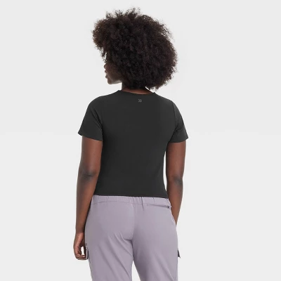 Women's Everyday Soft Cropped Short Sleeve T-Shirt - All In Motion™ 5 Women's Everyday Soft Cropped Short Sleeve T-Shirt - All In Motion™ - Image 3