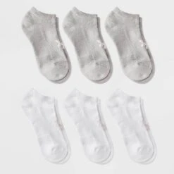 Women's Foundation Cushioned 6pk Low Cut Socks - All In Motion™ White/Light Gray 4-10: Arch Support, Zone Cushioning -All In Motion GUEST f5e2985e f964 4ecd bd5b ac4c80346c83