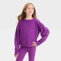 Girls' Fleece Pullover Sweatshirt - All In Motion™ -All In Motion GUEST f66bb007 afb6 4878 be3c 0a07bb25ae85