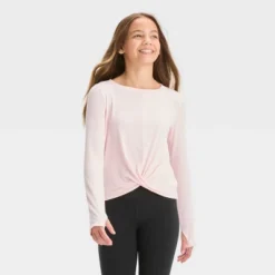 Girls' Long Sleeve Soft Rib T-Shirt - All In Motion™ -All In Motion GUEST f8036e01 2c4b 4e74 87df 0eda7352ec47