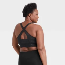 Women's Medium Support Square Neck Crossback Sports Bra - All In Motion™ -All In Motion GUEST f863b75e 4db8 43e9 8a7d d946ee573870