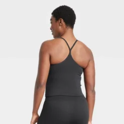 Women's Light Support Seamless Rib Cami Cropped Sports Bra - All In Motion™ -All In Motion GUEST fca4eafe 413c 4dec b1cd 2044a5abb909